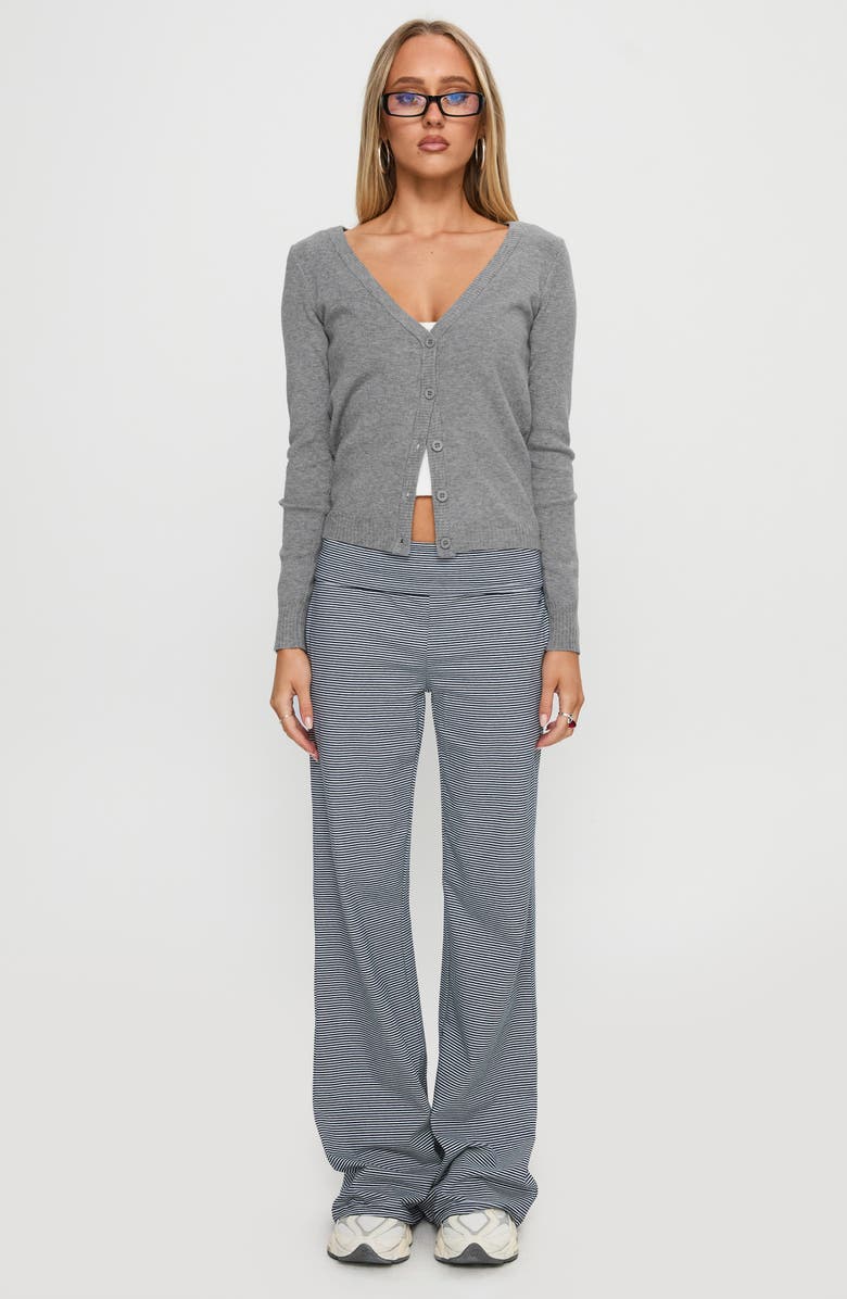 Princess Polly York V-Neck Cardigan, Alternate, color, Grey Marle