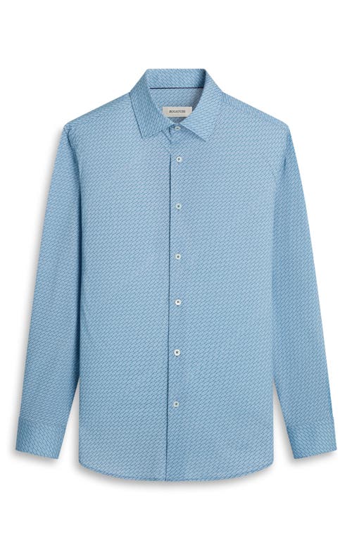Bugatchi James Ooohcotton® Print Button-up Shirt In Teal