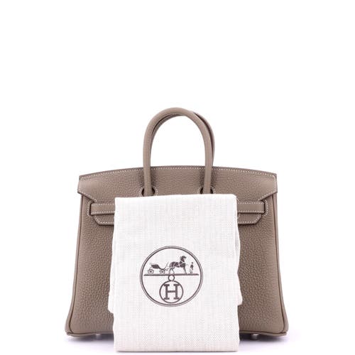 Pre-owned Hermes Hermes Birkin Handbag Grey Togo With Palladium Hardware 25 In Brown