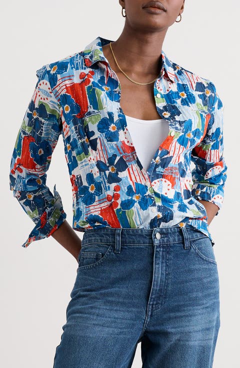 Larissa Floral Organic Cotton Button-Up Shirt