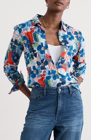 Seasalt Cornwall Larissa Floral Organic Cotton Button-Up Shirt