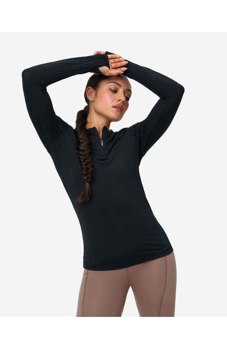BloqUV Women's Performance Quarter Zip Long Sleeve Crew Shirt, Alternate, color, Black