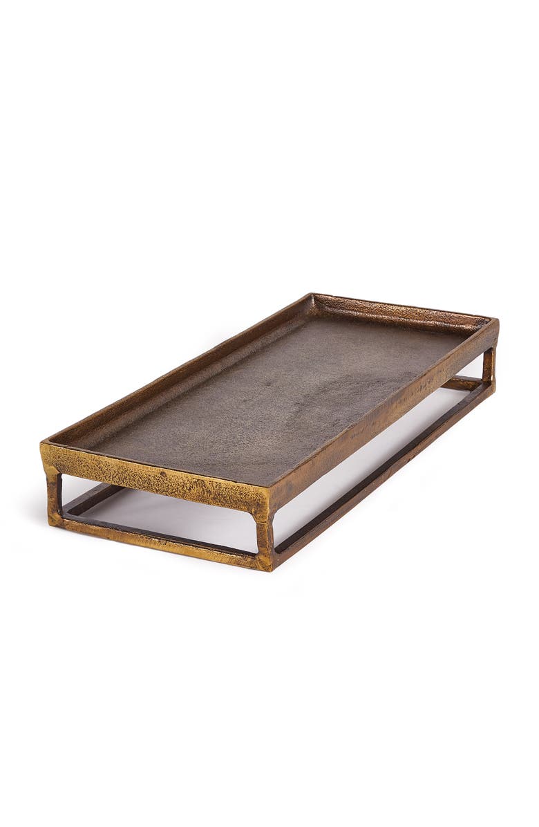 Napa Home & Garden Cabot Raised Rectangular Tray, Main, color, Gold