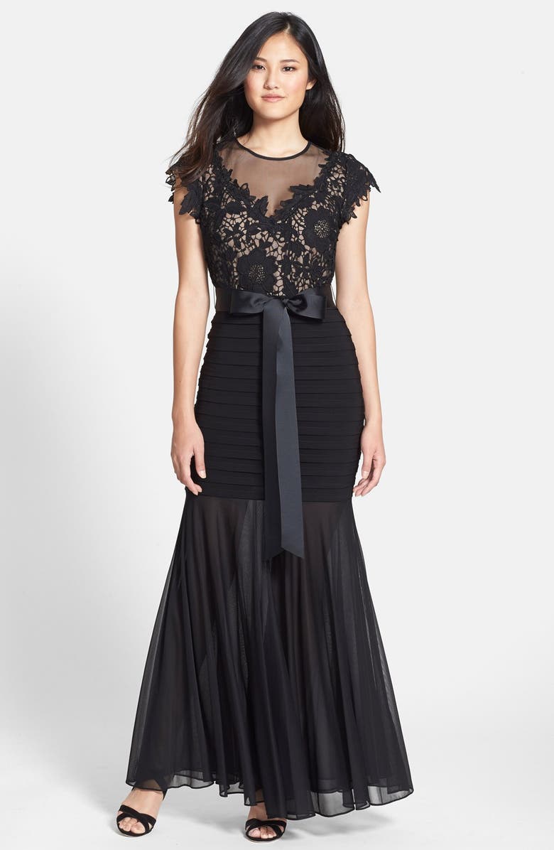 Betsy & Adam Lace & Jersey Gown, Main, color,