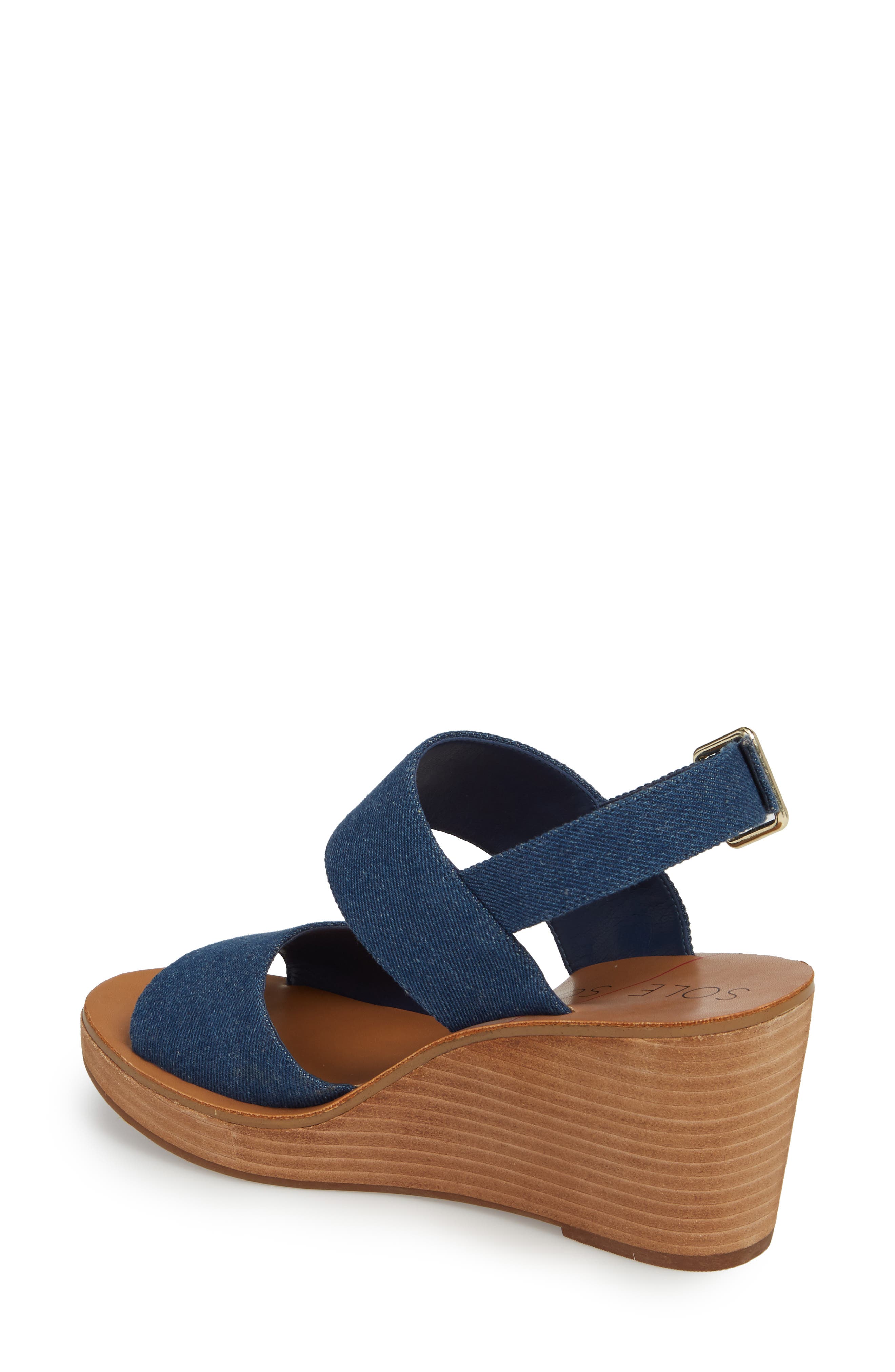 Pavlina Platform Wedge Sandal, Alternate, color, DARK BLUE DENIM