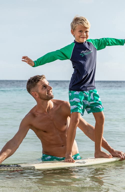 Snapper Rock Kids' Wave Long Sleeve Rashguard In Blue