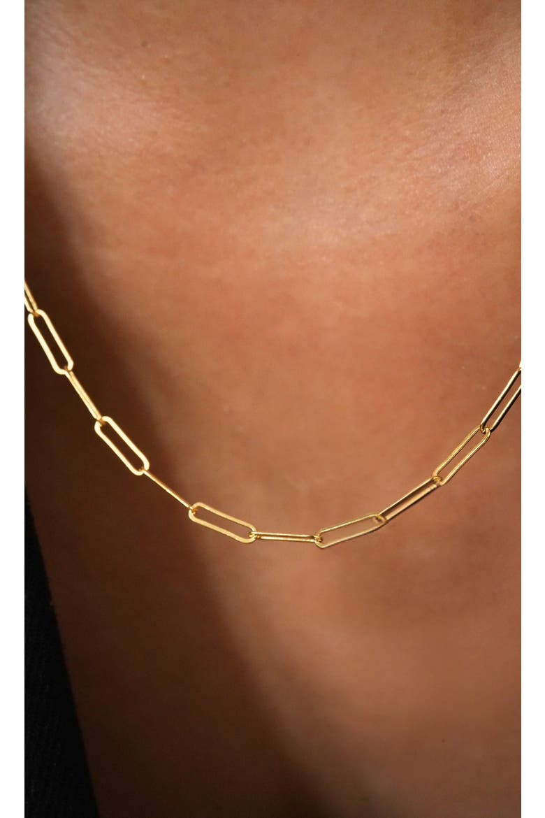Paper Clip Chain Necklace, Alternate, color, GOLD