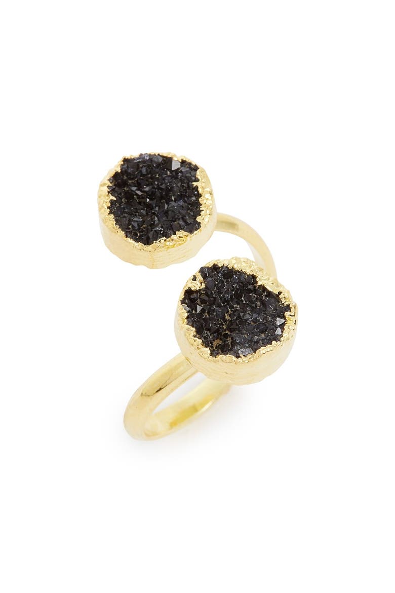 Nakamol Design Two Stone Drusy Ring, Main, color, DARK GOLD