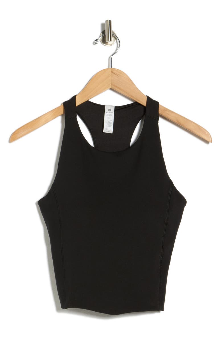 90 DEGREE BY REFLEX Lux Racerback Crop Tank, Main, color, Black