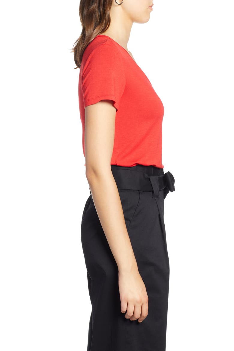 Modal Jersey V-Neck Tee, Alternate, color, RED CHINOISE