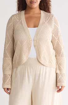 BY DESIGN Regina Pointelle Knit Cardigan