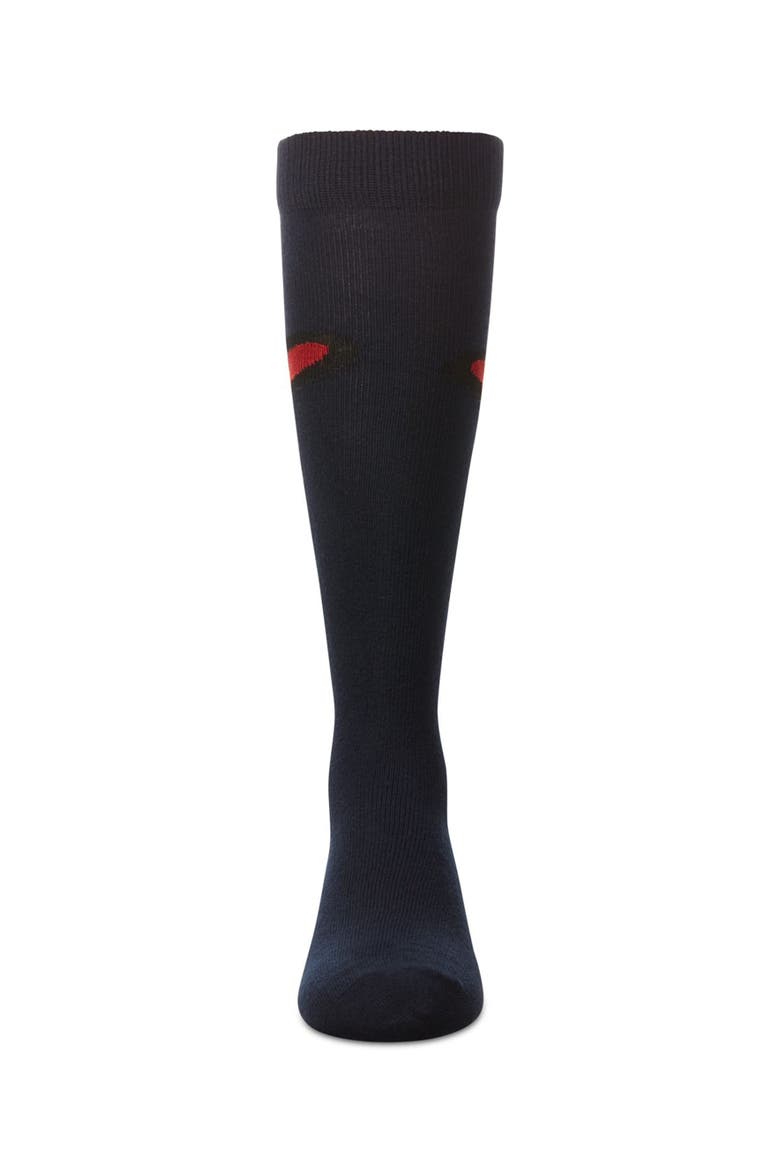 Outline Heart Knee High Socks, Alternate, color, Navy