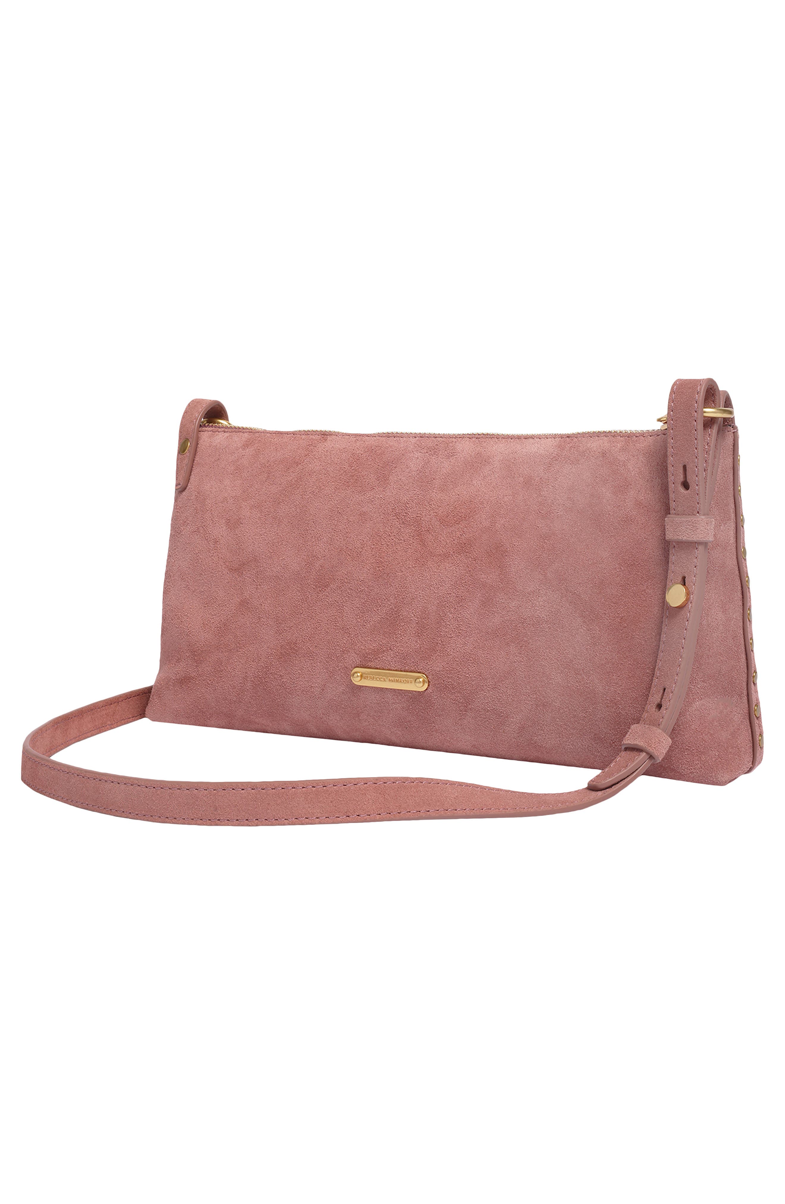 Darren Zip Top Leather Crossbody Bag, Alternate, color, DUSTY PINK