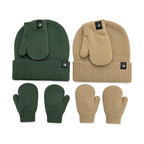 Toddler 4-piece Beanie And Mitten Set