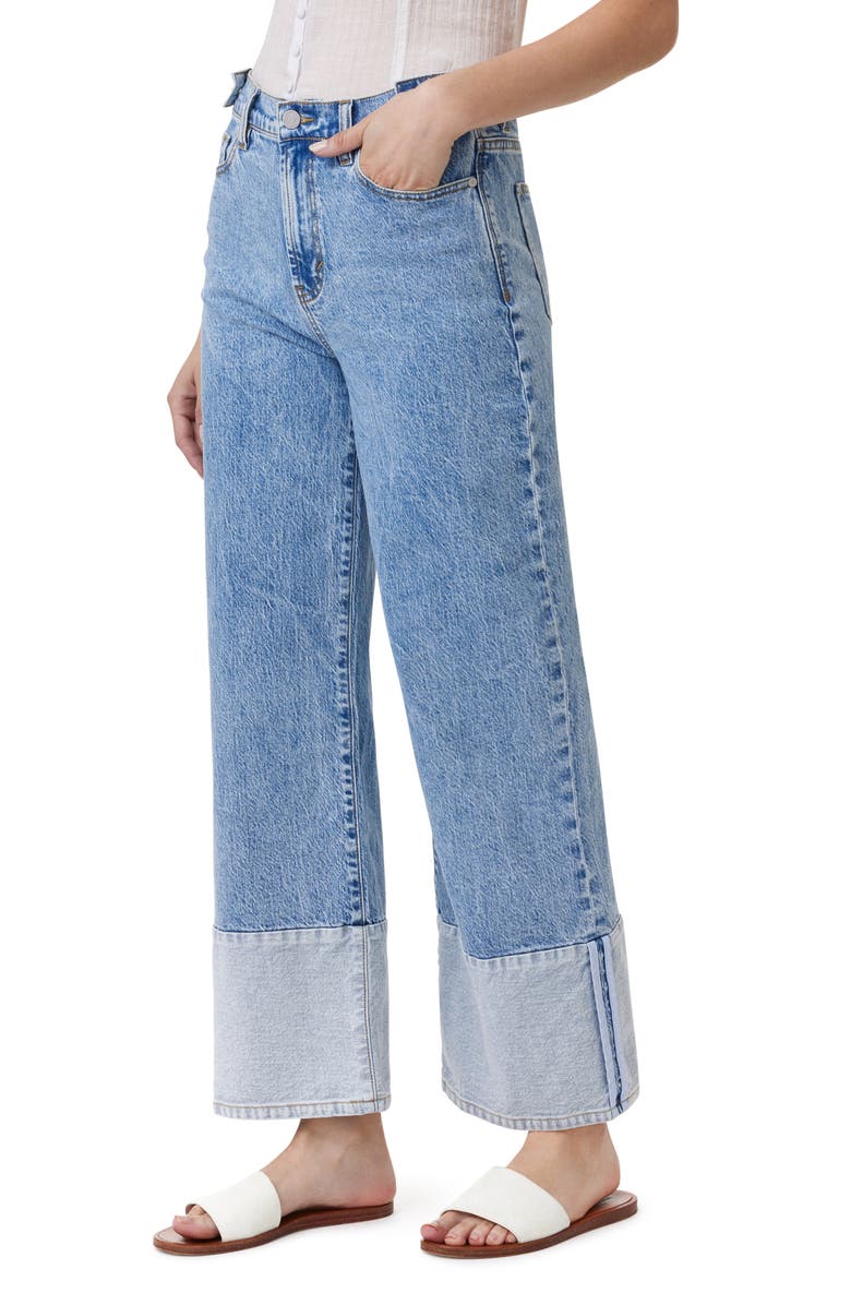 Habitual Contrast Hem High Waist Ankle Wide Leg Jeans, Alternate, color,