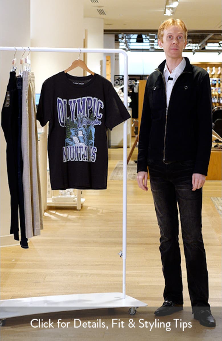 Olympic Mountains Cotton Graphic T-Shirt, sales video thumbnail