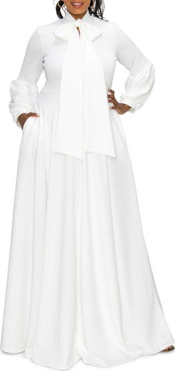 Bella Donna Long Sleeve Ribbon Tie Dress