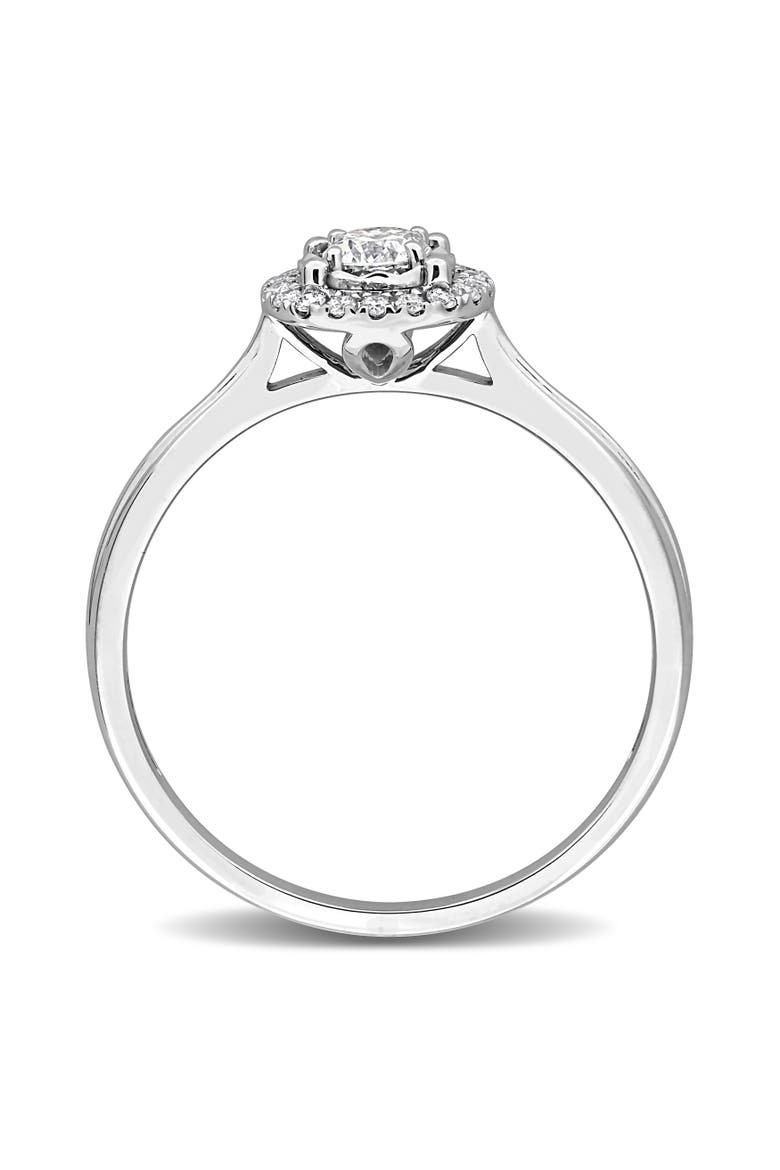 Lab-Grown Diamond Halo Ring 14k White Gold, Alternate, color, White Gold