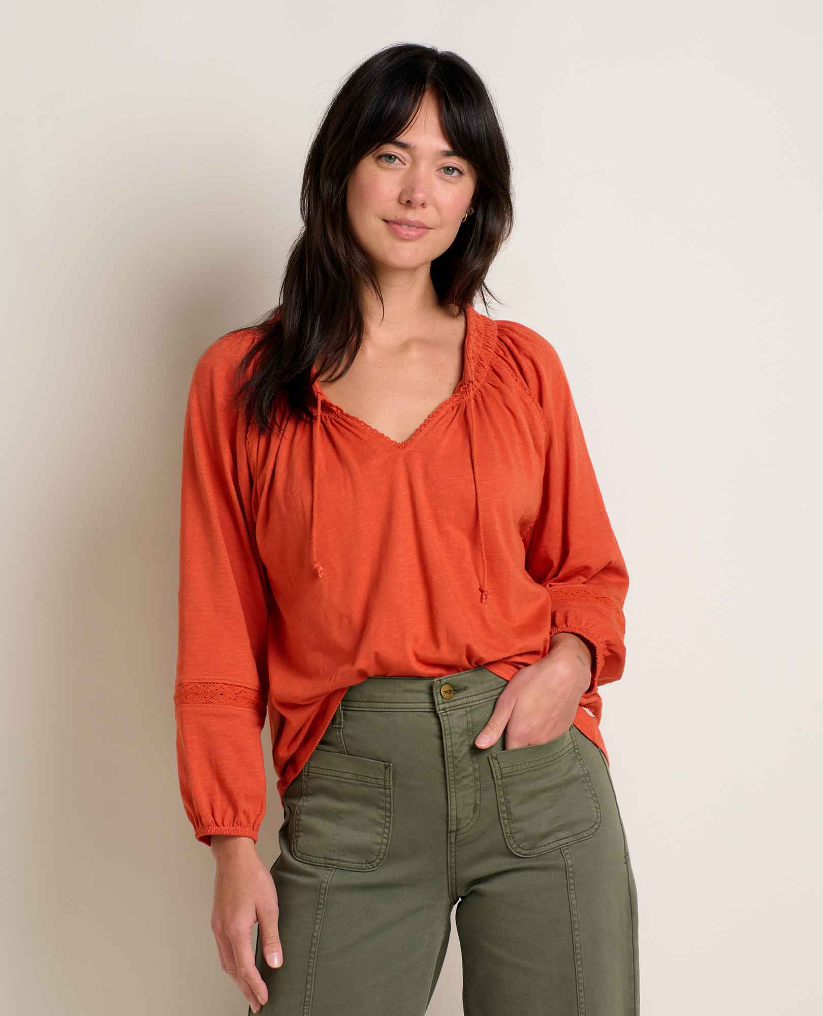 Women's Primo Long Sleeve Peasant Top - image 3