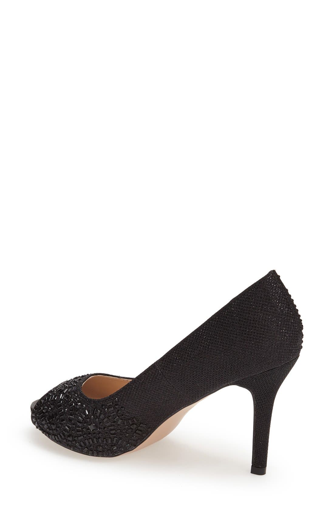 Lauren Lorraine 'Paula' Crystal Peep Toe Pump, Alternate, color, 
