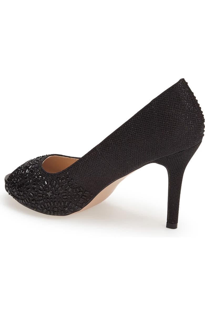 Lauren Lorraine 'Paula' Crystal Peep Toe Pump, Alternate, color,
