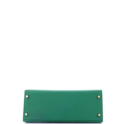 Pre-owned Hermes Hermes Kelly Handbag Green Epsom With Gold Hardware 28 In Green
