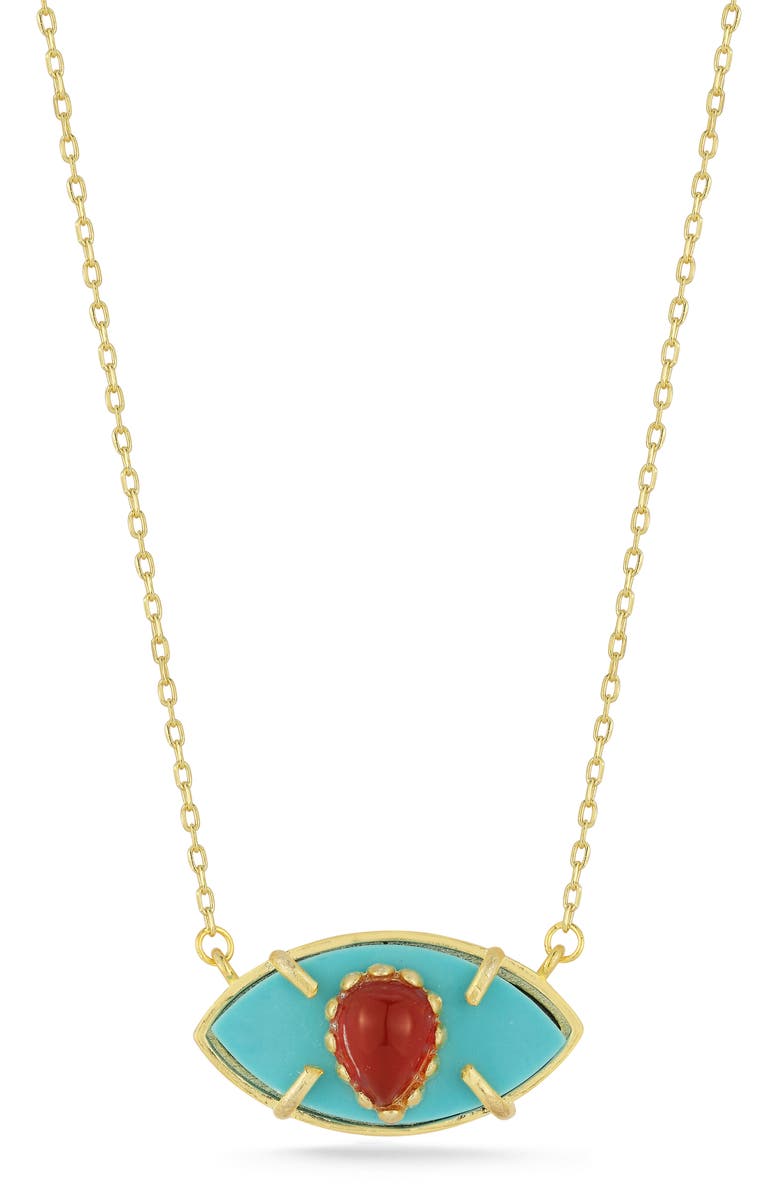 SPHERA MILANO Evil Eye Pendant Necklace, Main, color, Gold