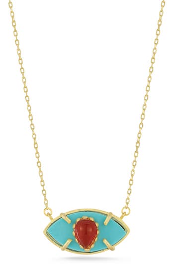 Sphera Milano 14k Over Silver Eye Necklace In Gold