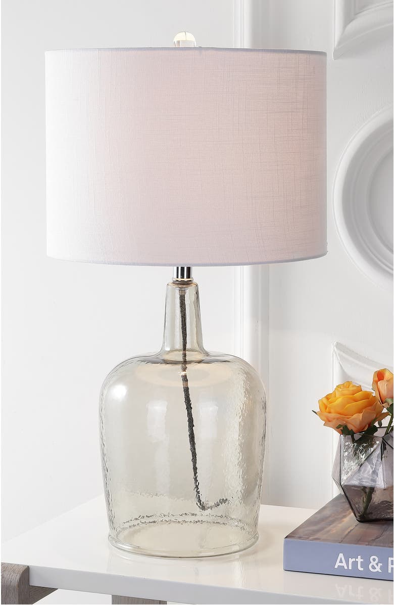 JONATHAN Y Augustine Glass LED Table Lamp, Alternate, color, Smoke Gray
