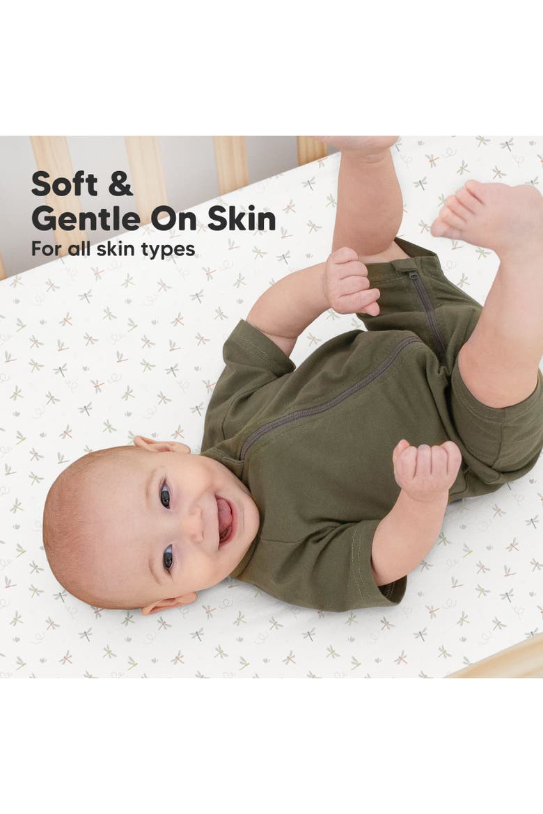 Soothe Fitted Crib Sheet, Alternate, color, Meadow