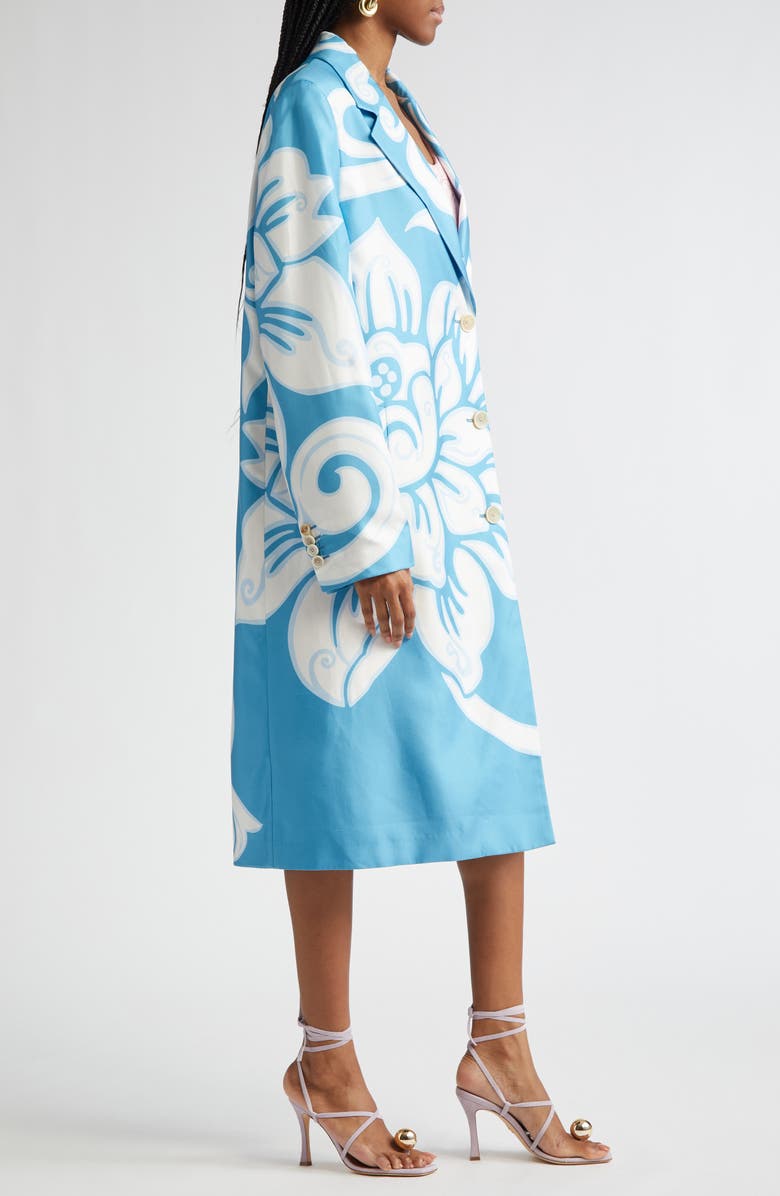 Etro Floral Print Silk Coat, Alternate, color,