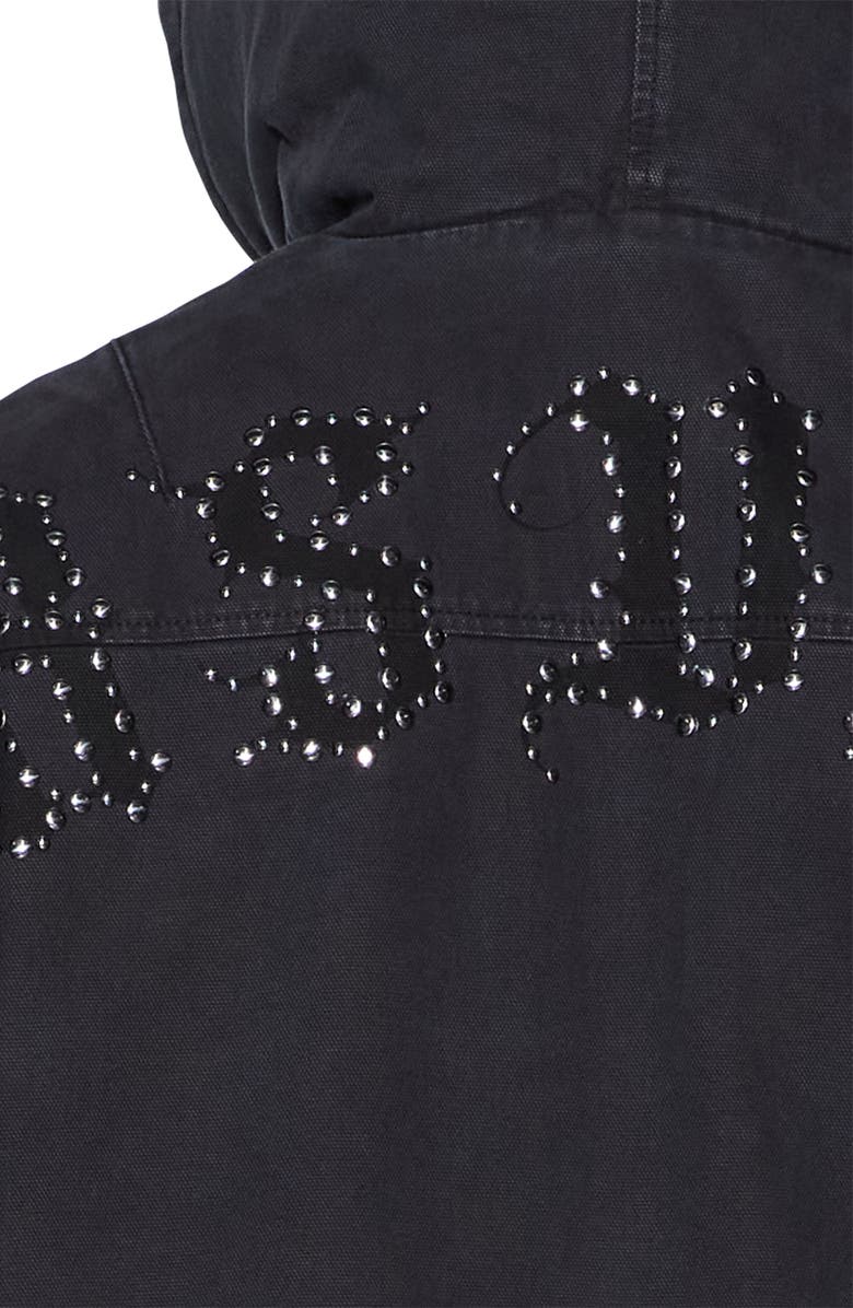 Ksubi Studded Logo Hooded Jacket, Alternate, color, Black