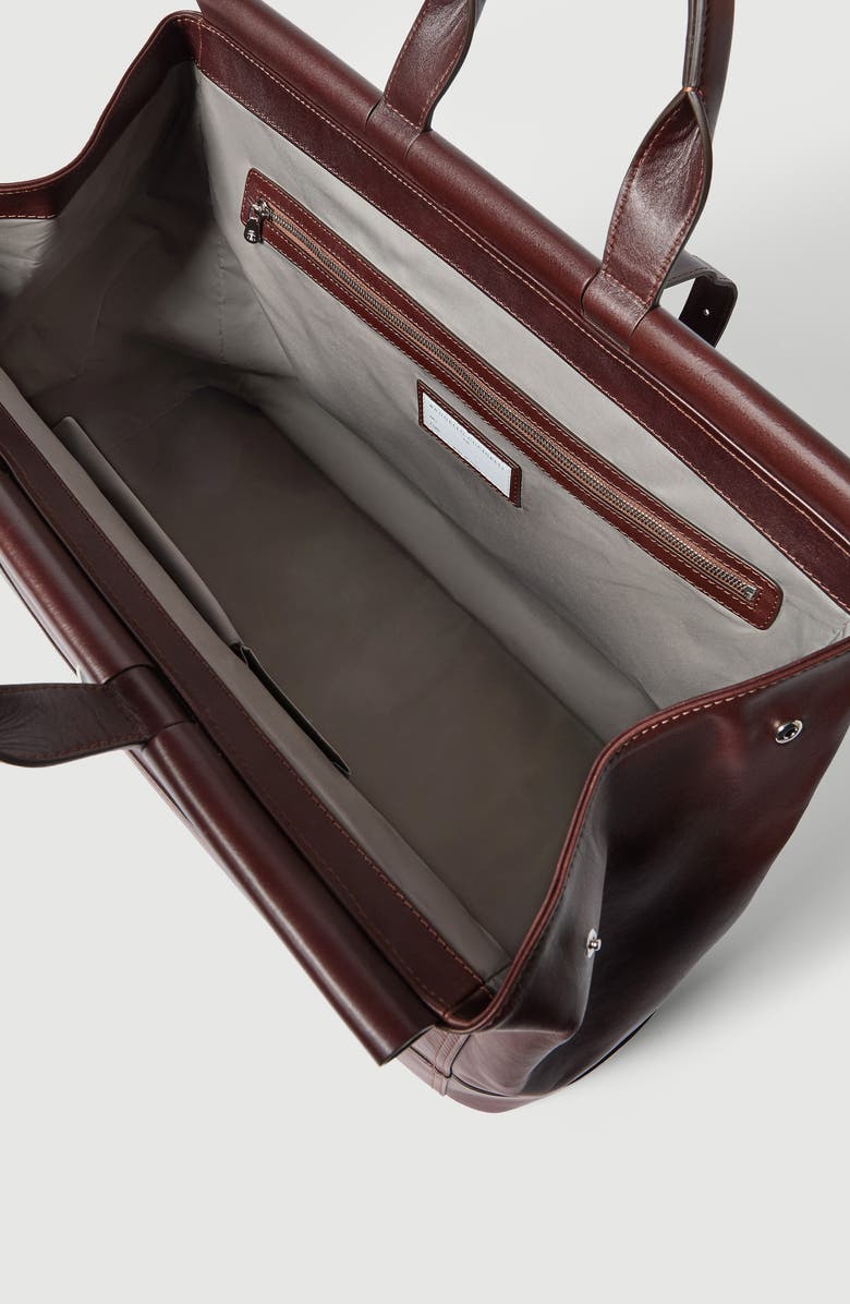 Brunello Cucinelli Calfskin bag, Alternate, color, Burgundy