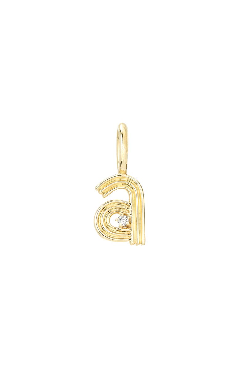 Adina Reyter Groovy Diamond Initial Mini Charm Necklace, Alternate, color, Yellow Gold - A