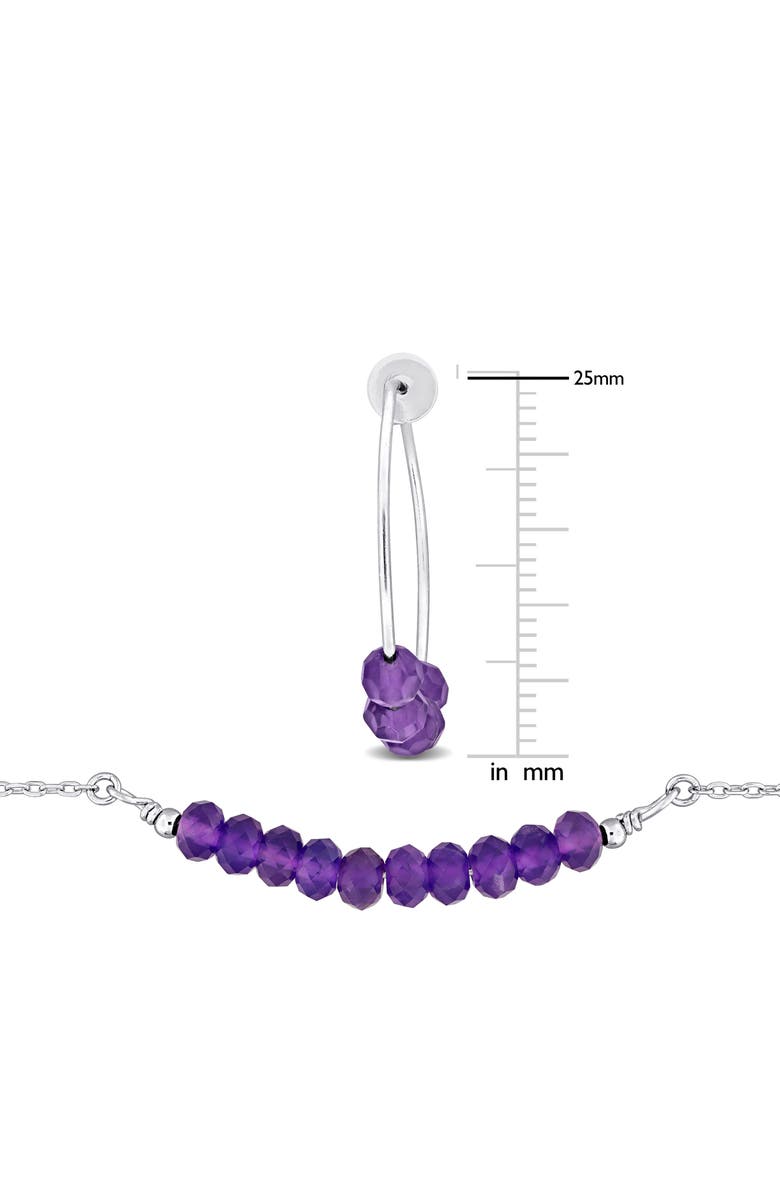 DELMAR Amethyst Beaded Earrings, Bracelet & Necklace Set, Alternate, color, Purple