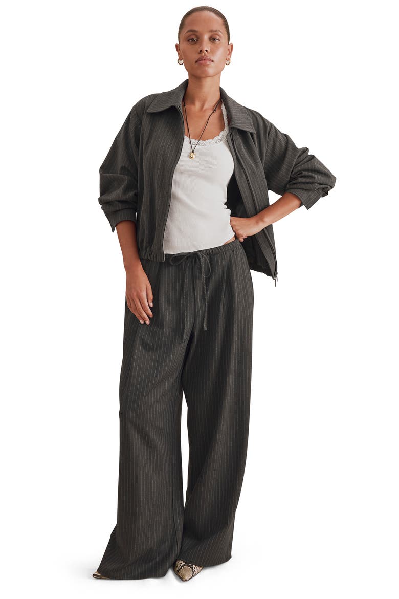 Valerie Pinstripe Wide Leg Pants, Alternate, color, CHARCOAL GREY PINSTRIPE