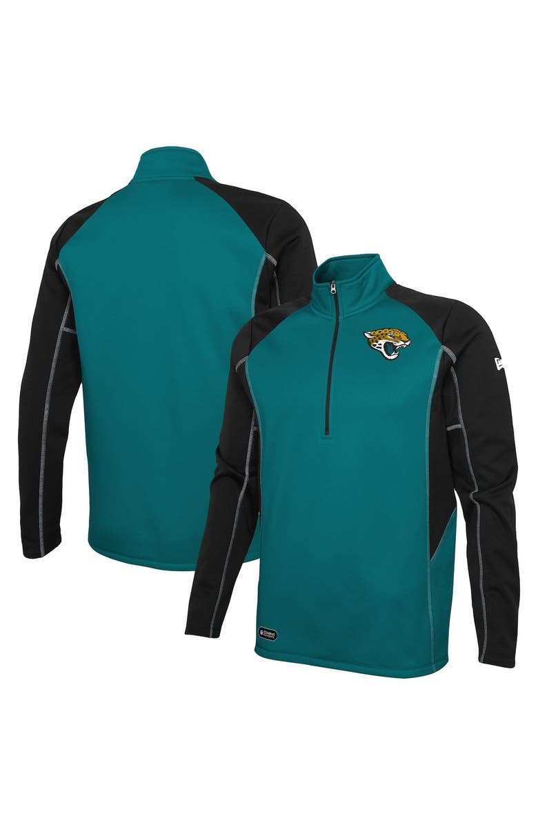 New Era Men's New Era Teal Jacksonville Jaguars Combine Authentic Two-a-Days Half-Zip Jacket, Main, color, 