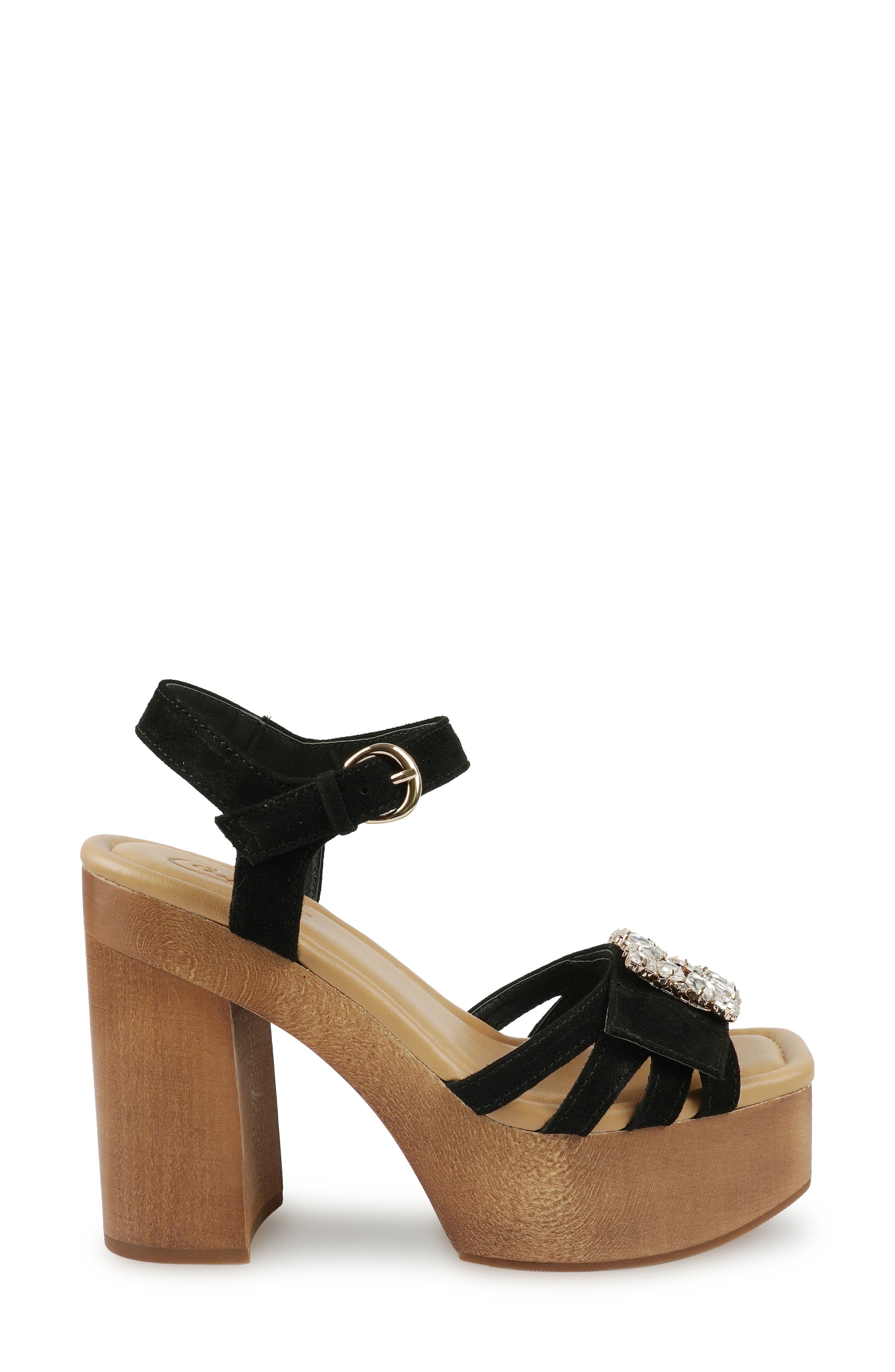 Candie's Mckenley Platform Slide Sandal, Alternate, color, Black Suede