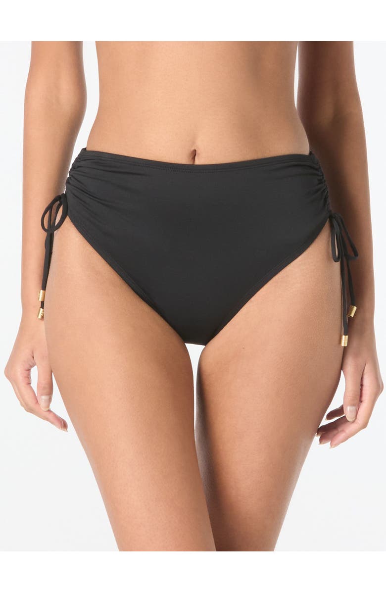 COCO REEF Inspire Shirred High Waist Bikini Swim Bottom, Main, color, Cast-Black