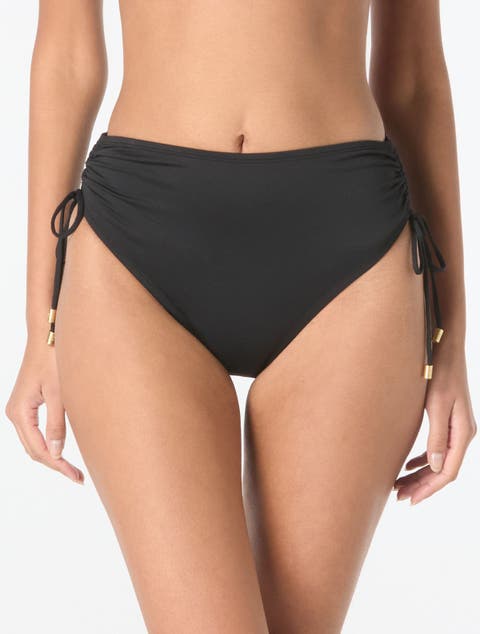 Inspire Shirred High Waist Bikini Swim Bottom