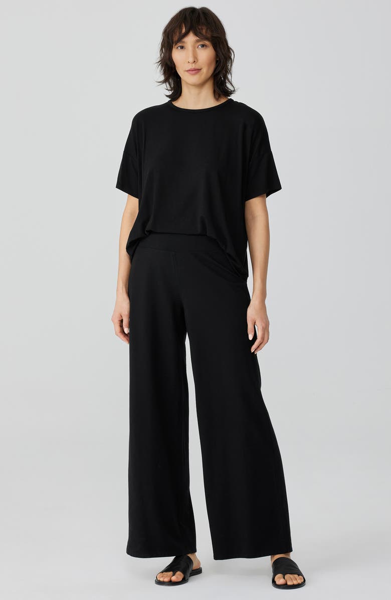 Eileen Fisher Wide Leg Stretch Organic Cotton Pants, Alternate, color, 