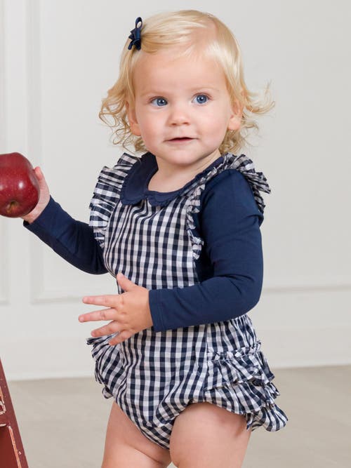 Rufflebutts Flutter Overall Romper In Blue