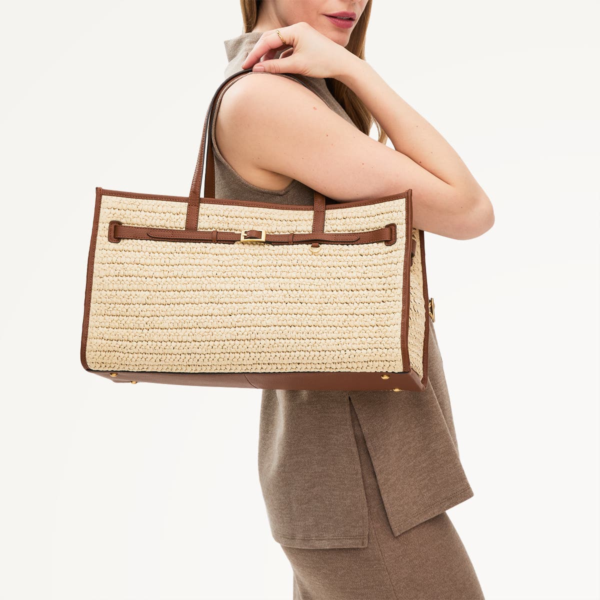 Radley The Library - Raffia Large Open Top Woven Tote Bag, Alternate, color, Natural