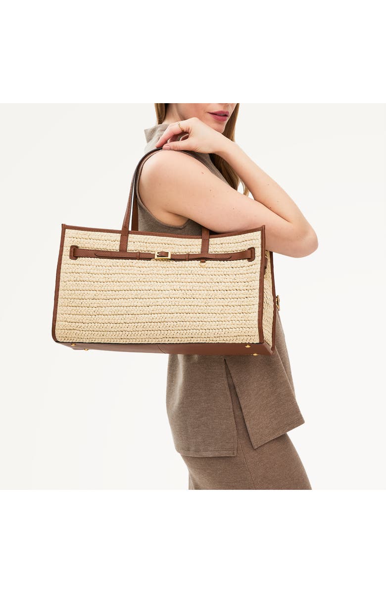 Radley The Library - Raffia Large Open Top Woven Tote Bag, Alternate, color, Natural