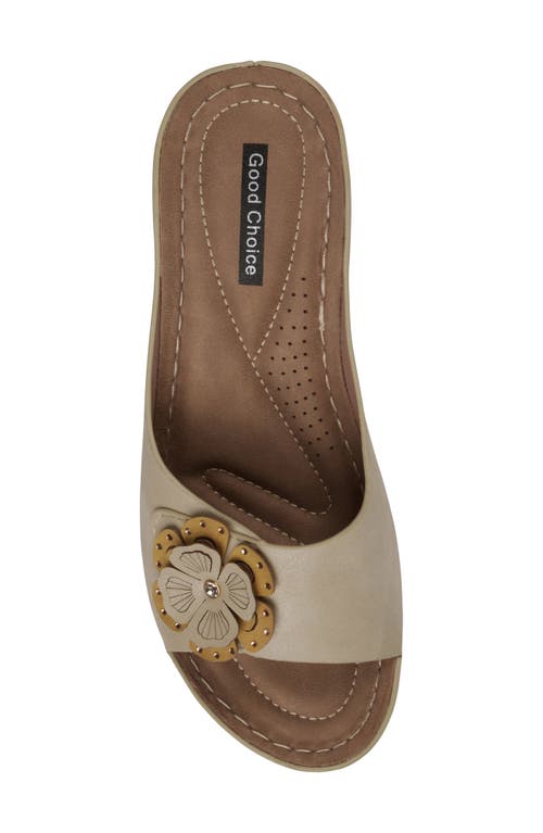 Gc Shoes Women's Naples Flower Wedge Sandals In Natural