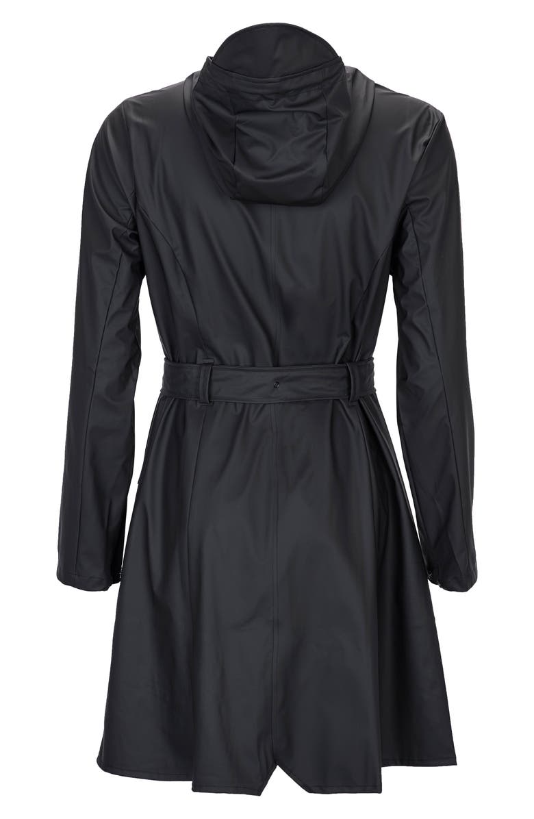 Rains Curve Waterproof Hooded Raincoat, Alternate, color, 