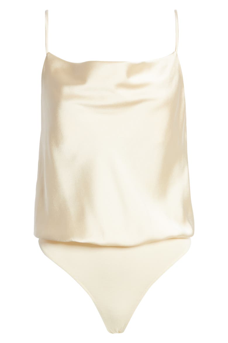 Emerson Cowl Neck Satin Bodysuit, Alternate, color, CHAMPAGNE