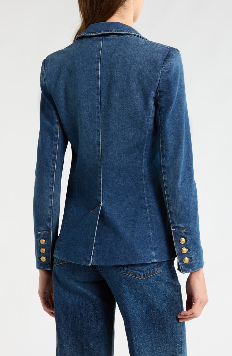 Alice + Olivia Macey Fitted Denim Blazer, Alternate, color, Love Train