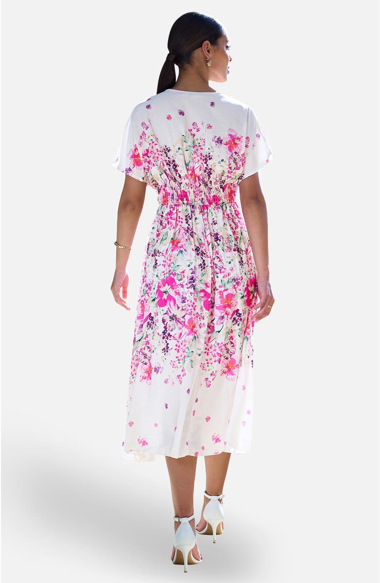 Yumi Floral Print Midi Dress, Alternate, color, Pink
