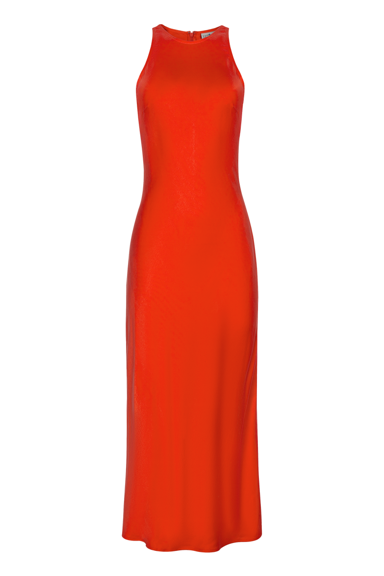 Atlantis Sleeveless Bias Cut Maxi Dress, Main, color, Mandarin